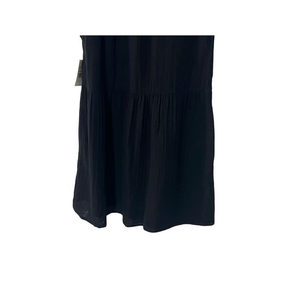 VELVET GRAHAM SPENCER WMNS SMALL GRACE COTTON RUFFLE SLEEVE MINI DRESS BLK NEW - Picture 10 of 14